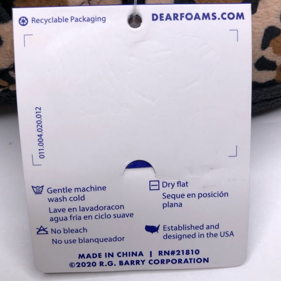 DEARFOAMS Memory Foam Slippers Leopard Print No Sweat Comfort Size S 5-6 - Picture 12 of 12